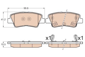 Bromsbeläggsats, Bakaxel, HYUNDAI ACCENT IV, ELANTRA Sedan V, SONATA VII, VELOSTER, 58302-3XA30