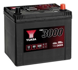 Yuasa Batteri 12V 60Ah 500A, passar många modeller, 01579A107K, 2441006H73, 288000D140, 28800-0D140, 2880015050, 2880015060, 2880042030