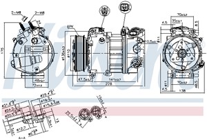 Kompressor, klimatanläggning, JAGUAR XF I, XF SPORTBRAKE, XJ, LAND ROVER DISCOVERY IV, DISCOVERY VAN IV, RANGE ROVER SPORT I, 9X2319D629