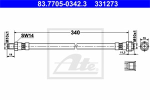 Bromsslang, Framaxel, MERCEDES-BENZ SL [R129], 129 428 10 35, A 129 428 10 35