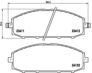 Bromsbeläggsats, Framaxel, NISSAN PATROL GR Flak/chassi V, PATROL GR Wagon V, 41060VB290, 41060VB291, 41060VC091, 41060VC290, 41060VC291