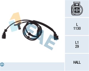 ABS-givare, Sensor, hjulvarvtal, Bakaxel höger, FORD GALAXY I, SEAT ALHAMBRA, VW SHARAN, 1207330, 1207331, 2M21-2B372-BA, 2M21-2B372-CA,