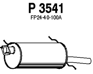 Bakre ljuddämpare, Bak, MAZDA 626 V, 626 Hatchback V, FP24-40-100A, FS90-40-100A