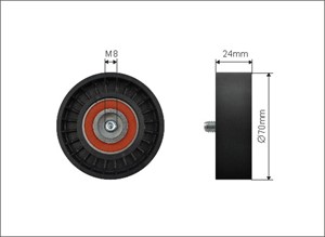 Spännrulle, flerspårsrem, CHRYSLER,DODGE,JEEP,MITSUBISHI, 1345A013