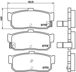 Bromsbeläggsats, Bakaxel, INFINITI,NISSAN, 440600N690, 4406031U90, 4406031U91, 4406031UX2, 440604U090, 4406054C90, 4406054C91, 440605M49