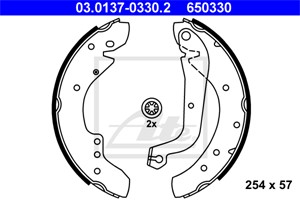Bromsbackar, sats, Bakaxel, ALFA ROMEO,CITROËN,FIAT,OPEL,PEUGEOT,RENAULT,VAUXHALL, 4241 58, 4241 H8, 44 00 323, 44 03 294, 5888146, 77 0