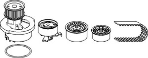 Kamremskit med vattenpump, OPEL,VAUXHALL, 09192797, 09192797S2, 13 34 066S2, 90444079, 93174119, 93180218, 93185845