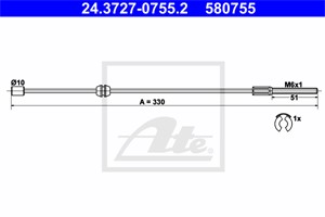 Vajer, parkeringsbroms, Fram, OPEL CORSA C, CORSA C Skåp/halvkombi, VAUXHALL CORSA Mk II, 5 22 445, 9127187
