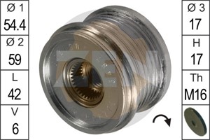 Frihjulskoppling, generator, FORD FIESTA V, FIESTA Van V, FUSION, MAZDA 2, 1140135, 1303447, 1464756, 1464788, 1477856, 1477859, 2S6T-10
