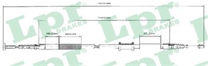 Vajer, parkeringsbroms, Bak, Vänster, FIAT COUPE, TEMPRA, TEMPRA S.W., TIPO, LANCIA DEDRA, DEDRA SW, DELTA II, 60806307, 60812546, 77148