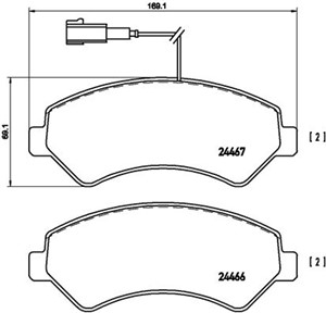 Bromsbeläggsats, Framaxel, CITROËN,FIAT,PEUGEOT, 1611839280, 1612433780, 1617284580, 425375, 425376, 425464, 71773145, 77364161, 7736431