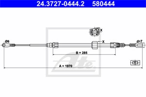 Vajer, parkeringsbroms, Fram, MERCEDES-BENZ,VW, 2D0 609 701 C, 904 420 03 85, A 904 420 03 85