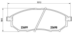 Bromsbeläggsats, Bakaxel, Framaxel, INFINITI,NISSAN,RENAULT, 410600023R, 410600V790, 410603072R, 41060AR090, 41060AT30J, 41060CC090, 410