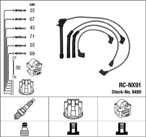 Tändkabelsats, NISSAN MAXIMA III, 22450-85E25, 22450-98E25