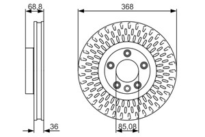 Bromsskiva, Framaxel, PORSCHE CAYENNE, VW TOUAREG, 7L8 615 301 A, 955 351 403 00