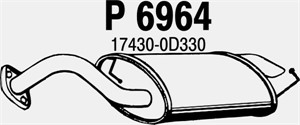 Bakre ljuddämpare, Bak, TOYOTA COROLLA Kombi, COROLLA Sedan, 17430-0D330, 17430-0G040, 17430-27150