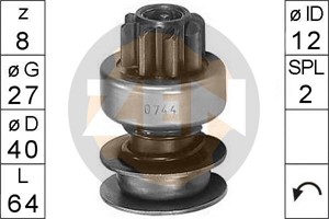 Frihjulsväxel, startmotor, FIAT 500, 600, 4044451, 870374