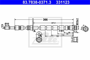 Bromsslang, framaxel vänster, FORD FIESTA VI, FIESTA Van VI, 1514230, 1522925, 1718847, 8V51-2078-BA, 8V51-2078-BB, 8V51-2078-BC