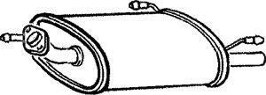 Bakre ljuddämpare, Bak, NISSAN ALMERA I, ALMERA Hatchback I, 20100-0N060, 20100-0N067, 20100-0N756, 20100-0N763, B010M-0N067