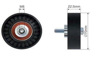 Spännrulle, flerspårsrem, CITROËN,FIAT,IVECO,PEUGEOT, 500316890, 500344132, 5040 84453, 504084453, 504101355, 6453.CE, 6453.FL, 6453.SG,