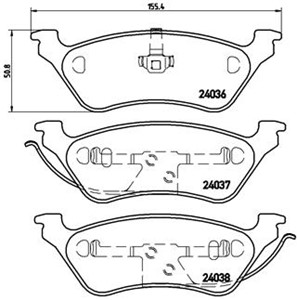 Bromsbeläggsats, Bakaxel, CHRYSLER RAM VAN Van, VOYAGER IV, VOYAGER / GRAND VOYAGER III, VOYAGER VAN IV, DODGE CARAVAN, 05019805AA, 0507