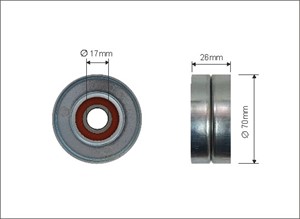 Spännrulle, flerspårsrem, CHRYSLER VOYAGER IV, JEEP CHEROKEE, 0 4861 630AA, 0 4861 630AB, 04861630AA, 04861630AB