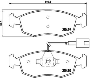 Bromsbeläggsats, Framaxel, FIAT 500, 500 C, PUNTO, PUNTO EVO, PUNTO EVO Skåp/halvkombi, PUNTO Skåp/halvkombi, 77365729, 77365811, 773662