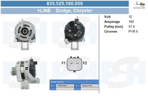 Generator, CHRYSLER VOYAGER IV, 04868430AB, 04868430AC, 04868430AD, 04868430AE, 04868430AF, 04868430AH, 4686430, 4868430AB, 4868430AC, 4