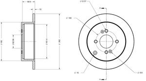 Bromsskiva, Bakaxel, HYUNDAI ACCENT III, ACCENT Sedan III, GETZ, i20 I, i20 II, i20 ACTIVE, i20 Coupé II, KIA RIO II, RIO Sedan II, 5841