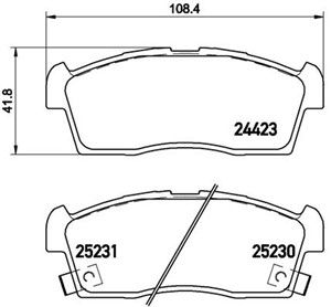 Bromsbeläggsats, Framaxel, CITROËN C-ZERO, MITSUBISHI i, PEUGEOT ION, 1606225680, 1610275680, 1A153323Z, 1A163323Z, 1A173323Z, 1A183323Z