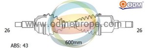 Drivaxel, framaxel vänster, VOLVO S40 I, V40 Kombi, 8251531, 8601967