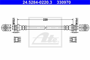 Bromsslang, Bakaxel, CHEVROLET MATIZ, SPARK, DAEWOO MATIZ, MATIZ Skåp/halvkombi, 96320284, 96568065
