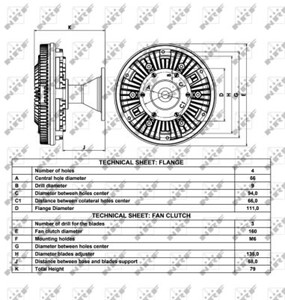 Koppling, kylarfläkt, MERCEDES-BENZ, 0K9A2-1810X-B, 17220RDAA00, 8N0 422 803 A S1, 8N0 422 803 A, 8N0 422 803 C S1, 8N0 422 803 C, 8N0 4