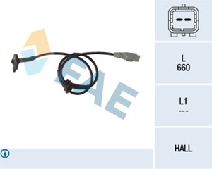 ABS-givare, Sensor, hjulvarvtal, Framaxel, CITROËN,PEUGEOT, 4545.E7, 96.552.700, 96.552.700.80