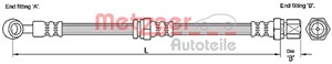 Bromsslang, Höger fram, CHEVROLET LACETTI, NUBIRA Kombi, NUBIRA Sedan, DAEWOO LACETTI Halvkombi, NUBIRA Sedan, NUBIRA Wagon, 96397201, 9