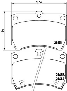 Bromsbeläggsats, Framaxel, KIA,MAZDA, 0K30A3328Z, 1U053328Z, 1U063328Z, 1U0B3328Z, 1U0C3328Z, AY040MA005, B2YB3323Z, B2YB3328Z, B4553329