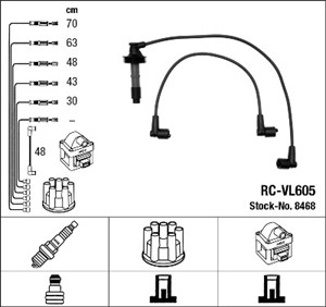 Tändkabelsats, RENAULT SAFRANE II, VOLVO 850, 850 Kombi, C70 Cabriolet I, C70 Coupé I, S70, V70 I, V70 II, 74 31 335 874, 74 39 135 700,