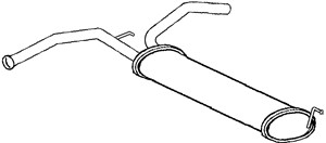 Bakre ljuddämpare, Bak, CITROËN C1, PEUGEOT 107, TOYOTA AYGO, 1 1 215 100 01 80, 112 151 00 01, 1121510001, 1730G9, 17430YV010, A 006 15