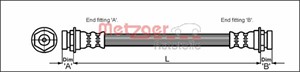 Bromsslang, Höger bak, Vänster bak, OPEL SINTRA, 17999810, 562369, 562370