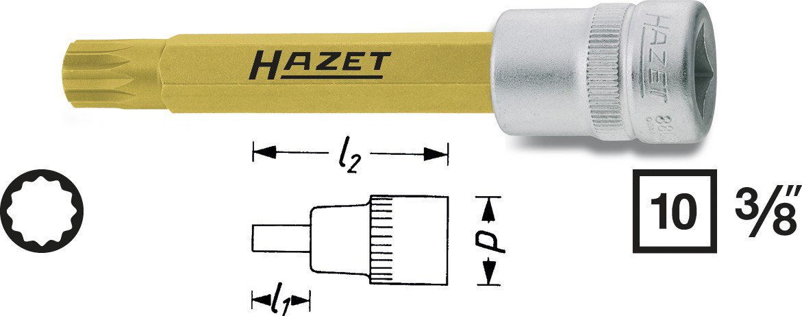 Hylsa 3/8" XZN M10
