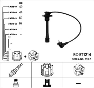 Tändkabelsats, TOYOTA, 90919-15208, 90919-15209, 90919-15210, 90919-15211, 90919-21541