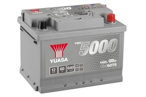 Yuasa Silver Högprestanda Batteri 12V 60Ah 640A, passar många modeller, 09201469EQ, 09201870ET, 1053141, 1072341, 1130879, 1130885, 113