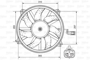 Fläkt, kylare, CITROËN,DS,FIAT,LANCIA,PEUGEOT, 1250G0, 1250-G0, 1250G1, 1250-G1, 1250G2, 1250-G2, 1250G4, 1250-G4, 1250G5, 1250-G5, 1253