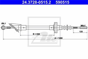 Vajer, koppling, CITROËN,FIAT,PEUGEOT, 2150 55, 7724708, ZF 04 460 471