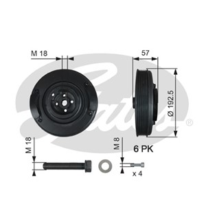 Remskiva, vevaxel, AUDI,VOLVO,VW, 074105251AC, 074105251N, 074105251R, 074105251S, 074105251T, 8627933, 9163918, 9180620, 9180820, 94639