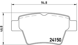 Bromsbeläggsats, Bakaxel, CITROËN C4 I, C4 Coupé, C4 Skåp/halvkombi I, PEUGEOT 307, 307 Break, 307 CC, 307 SW, 307 SW Skåp / kombi, 1064