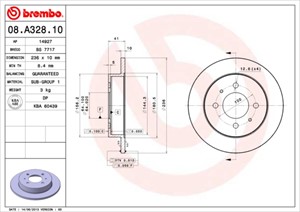 Bromsskiva, Bakaxel, MITSUBISHI CARISMA, CARISMA Sedan, COLT IV, LANCER V, MB857762, MB857763, MR249357