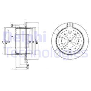 Bromsskiva, Bakaxel, LEXUS LX, TOYOTA LAND CRUISER 100, 4243160220, 42431-60220, 4243160221, 42431-60221, 4243160280, 42431-60280, 42431