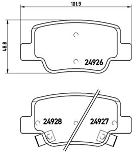 Bromsbeläggsats, Bakaxel, TOYOTA VERSO, VERSO VAN, 044660F010, 044660F011, 04466YZZE7