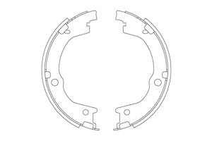 Bromsbackar, sats, Bakaxel, HYUNDAI H-1 / STAREX Buss, H-1 Flak/chassi, H-1 Skåp, SANTA FÉ II, 58305-2BA00, 58350-3AA10